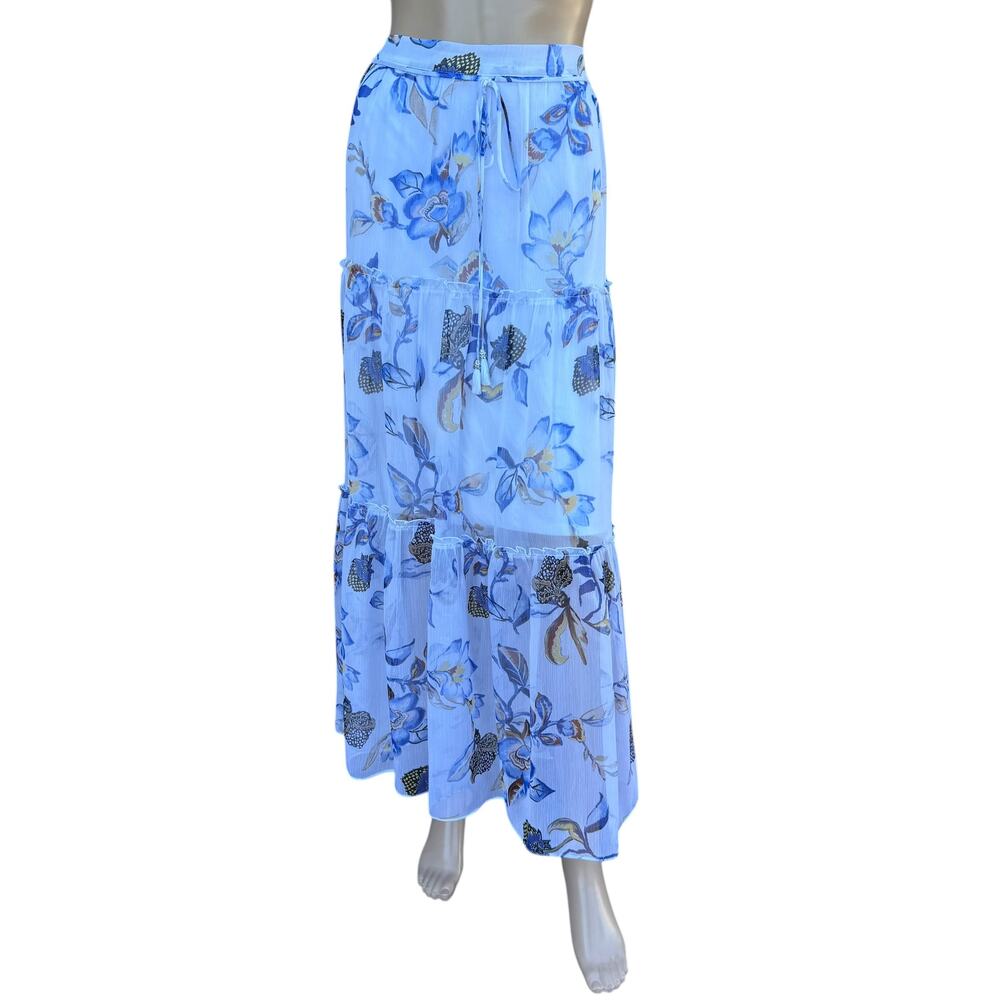 WHBM Floral 2 Pc Off Shoulder Maxi Skirt Set M - Picture 6 of 16